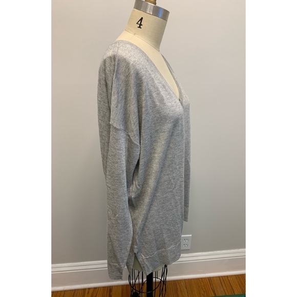 Vince Silk & Cashmere V-Neck Sweater Grey Small - Picture 3 of 11